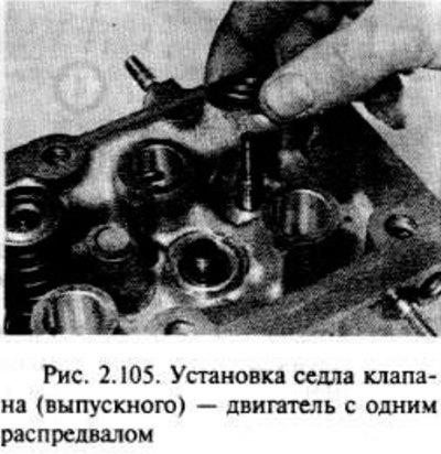 Установите седло клапана.