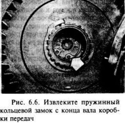 Снимите пружинное кольцо — замок на внутренней…