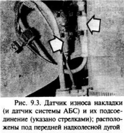 Где требуется, снимите датчик износа накладок и…