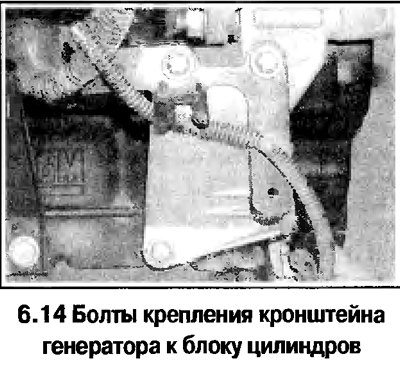 14. Снимите кронштейн генератора с блока…