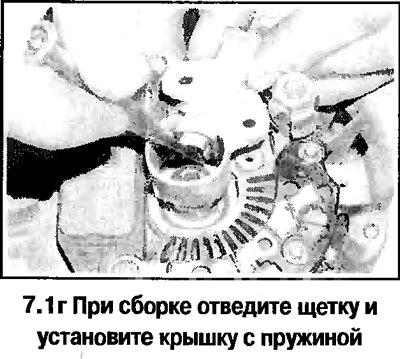 1. Снимите генератор и снимите щетки (смотрите…