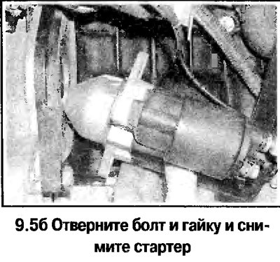 5. Снимите стартер (смотрите фотографию).