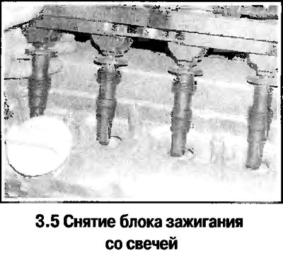 5. Отверните винты и снимите блок со свечей…