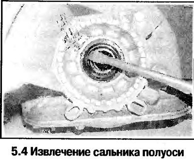 4. Осторожно достаньте сальник, поддев отверткой…