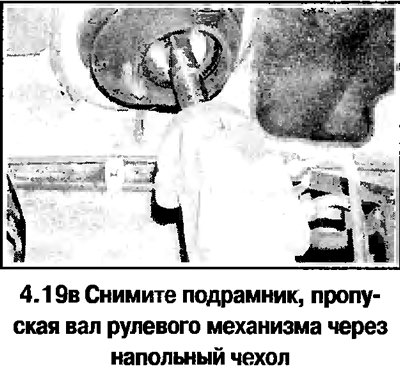 19. С помощником снимите подрамник, пропуская вал…