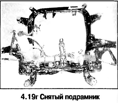 19. С помощником снимите подрамник, пропуская вал…