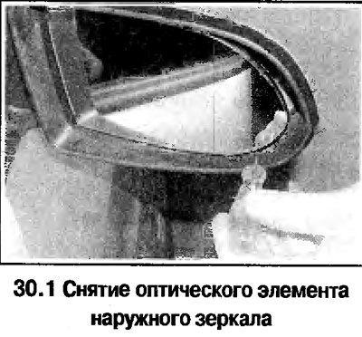 1. Осторожно нажмите на верхний угол зеркального…