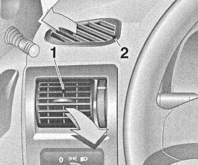Дефлекторы сопел центральных воздуховодов панели…