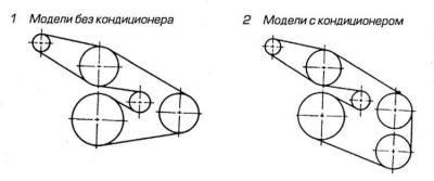 Схема прокладки ремня привода вспомогательных…