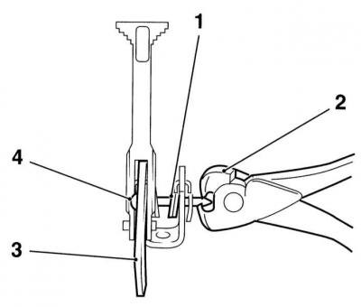 1 - Пружина; 2 - Щипцы; 3 - Крюк; 4 -…