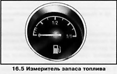 Прибор показывает примерный уровень топлива в…