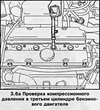 6. Установите компрессометр в свечное отверстие…