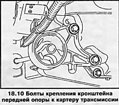 10. Выверните болты крепления кронштейна опоры к…
