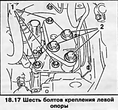 17. Выверните крепежные болты и снимите опорный…