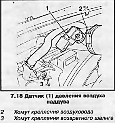 18. Выверните датчик давления воздуха наддува…