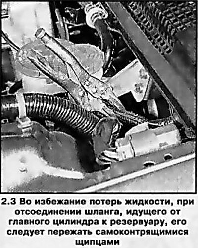 3. Струбциной пережмите подающий шланг,…
