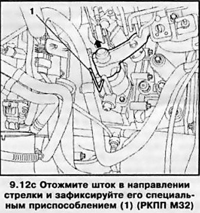 12. На РКПП F32 оттяните защелку блокировки…