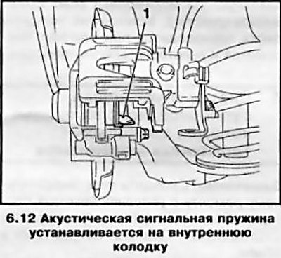 12. Заправьте между пластинами новые тормозные…
