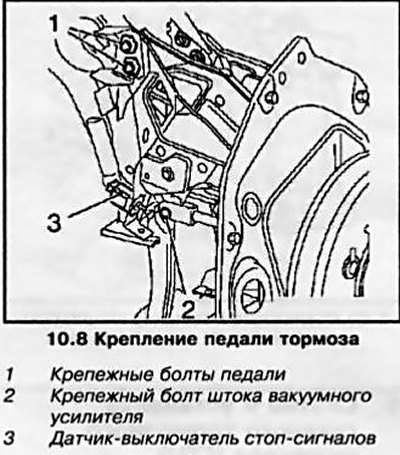 8. Отцепите возвратную пружину. Извлеките болт…