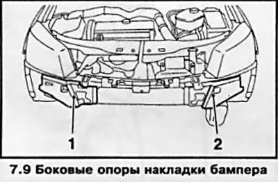9. Снимите боковые опоры накладки бампера (см.…