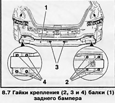 7. Отдайте 8 крепежных и 2 зажимные гайки (см.…