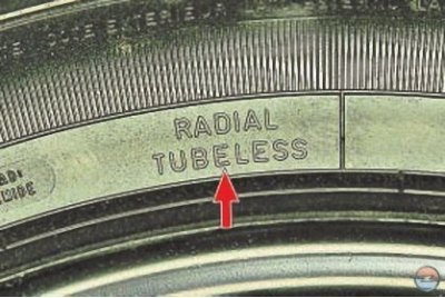 TUBELESS — бескамерная конструкция шины;