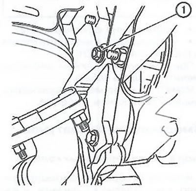 5. Отвернуть болт (1).