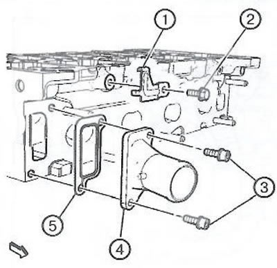 28. Отвернуть болт (2) и сня1ь кронштейн (1).