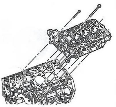 3. Осторожно установить головку блока на блок цилиндров.