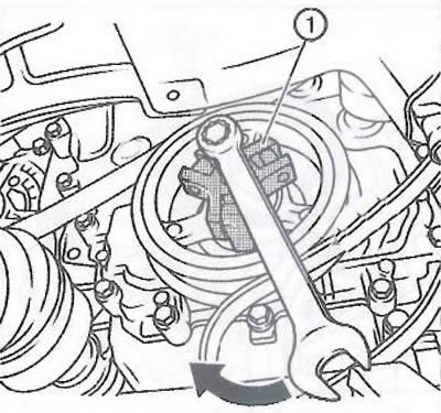 3. Установить съемник EN 47982 (1).