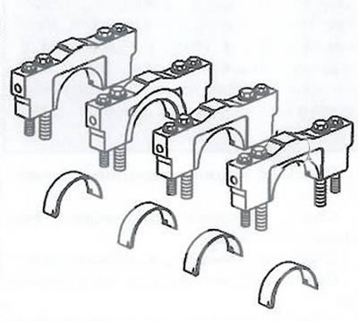 4. Извлечь нижние вкладыши коленчатого вала из крышек подшипников.