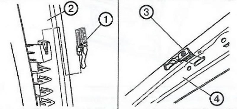 5. Извлечь опору фиксатора (1) из облицовки…