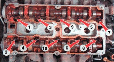 8. Ключом TORX Е12 равномерно, по пол-оборота…