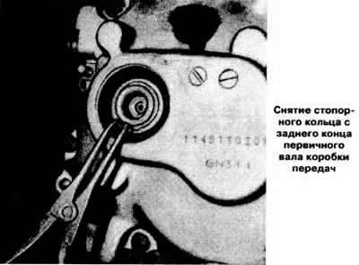 Снять стопорное кольцо и вывернуть задний винт из…