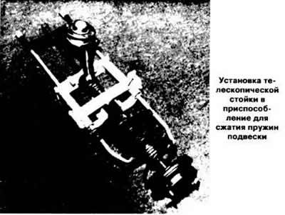 Установить стойку в приспособление для сжатия…