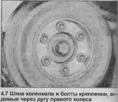 7. Открутите шесть болтов крепления снимите шкив…