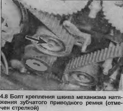 8. Ослабьте болт крепления, освободите шкив…