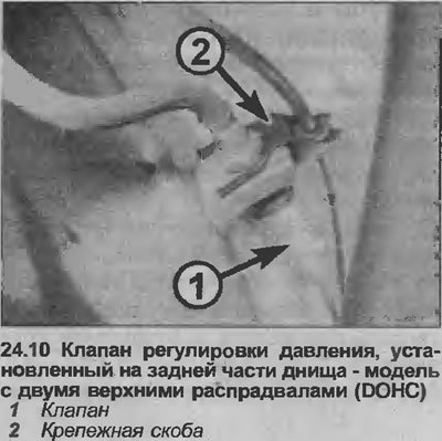 10. Выпустите крепежную скобу клапана из…