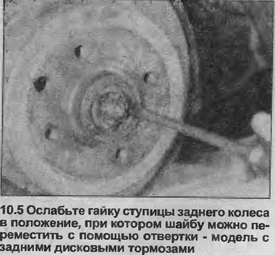 5. Постепенно ослабьте гайку ступицы до…