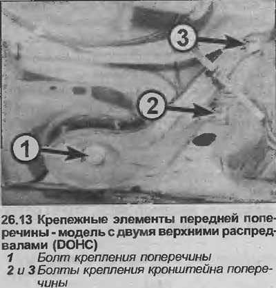 13. Открутите и снимите по два болта, крепящих…