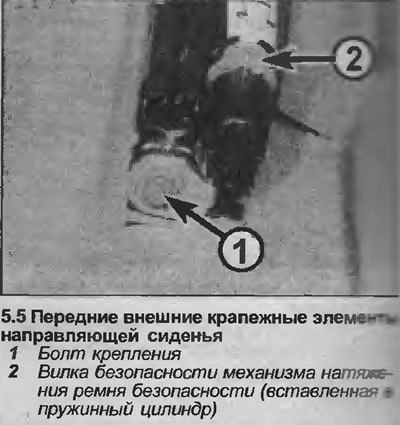 5. Снимите четыре болта крепящих направляющие…