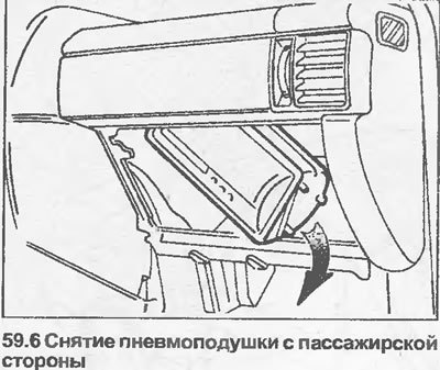 5. Снимите блок пневмоподушки (см. иллюстрацию).