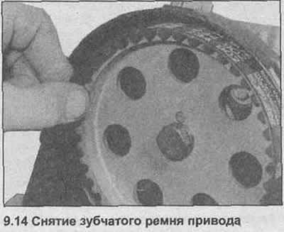 14. Поверните корпус водяного насоса против…