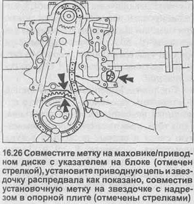 26. Установите звездочку распредвала и сборку…