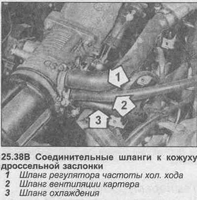 38. Установите зажим на шланги охлаждения, затем…