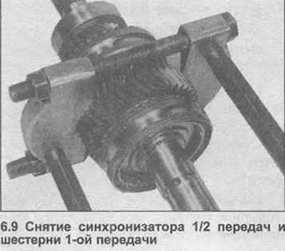 9. Используя экстрактор, снимите синхронизатор…