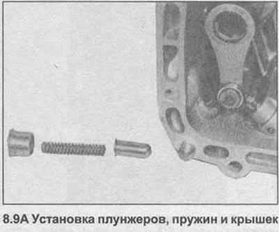 9. Установите плунжеры, пружины и крышки. Киянкой…