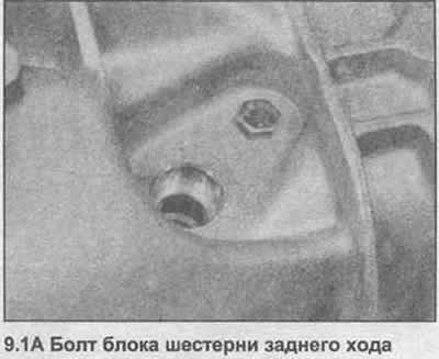 1. Открутите болт около отверстия фиксатора вала…