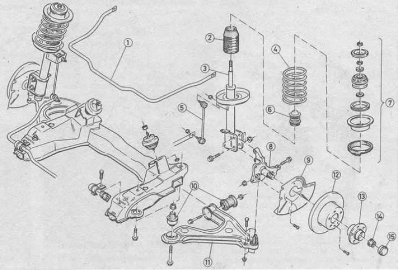 Опель астра h передняя подвеска схема