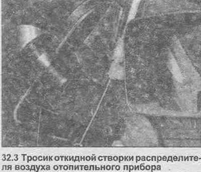 3. Отсоедините тросик откидной створки…